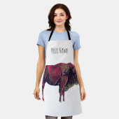 Buffalo portretontwerp voor bizon of wisent dier schort (Gedragen)