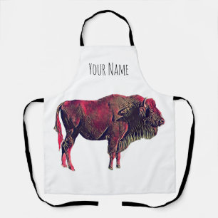 Buffalo portretontwerp voor bizon of wisent dier schort