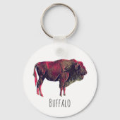 Buffalo portretontwerp voor bizon of wisent dier sleutelhanger (Voorkant)