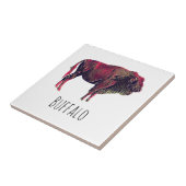 Buffalo portretontwerp voor bizon of wisent dier tegeltje (Zijkant)