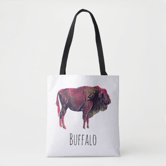 Buffalo portretontwerp voor bizon of wisent dier tote bag (Voorkant)