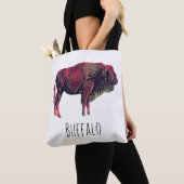 Buffalo portretontwerp voor bizon of wisent dier tote bag (Dichtbij)