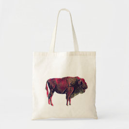 Buffalo portretontwerp voor bizon of wisent dier tote bag