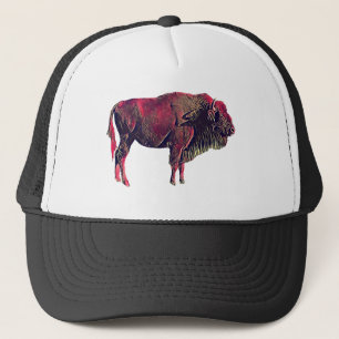 Buffalo portretontwerp voor bizon of wisent dier trucker pet