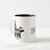 Buffalo Print Papa Beer Schattigee kerst Mok (Voorkant links)