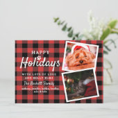 Buffalo Pset 2 Foto-collage kerstmis Feestdagenkaart (Staand voorkant)