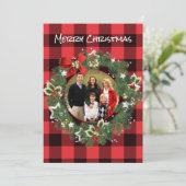 Buffalo Pset - aangepast kerstfeest met foto Feestdagenkaart (Staand voorkant)