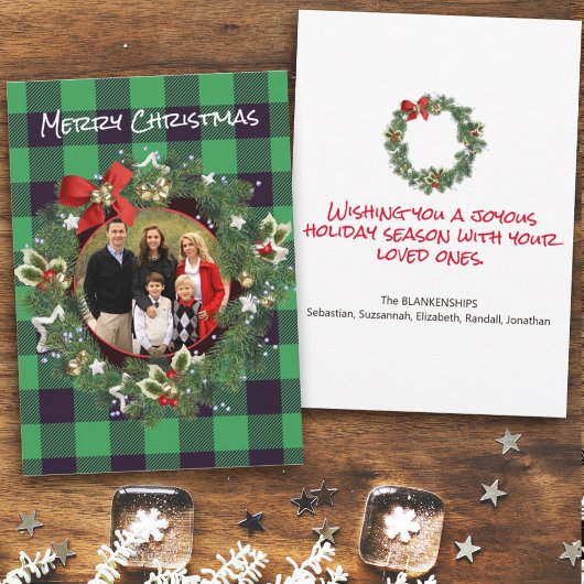 Buffalo Pset Aangepast kerstfeest met foto's, gelu Feestdagenkaart