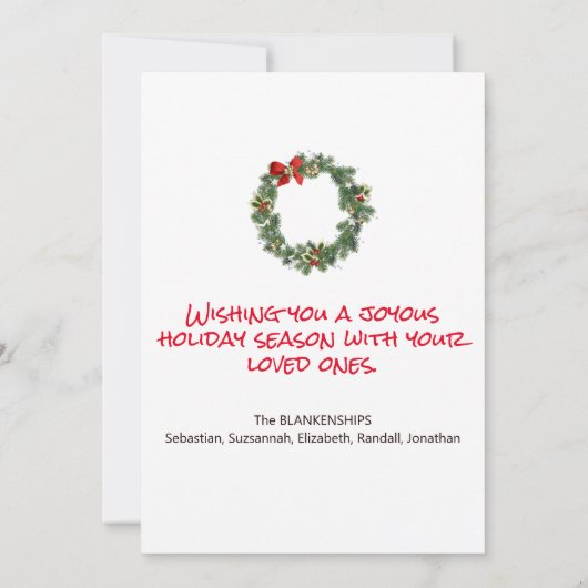 Buffalo Pset - aangepaste kerstboom Feestdagenkaart (Achterkant)