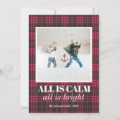 Buffalo Pset "All is Calm" Funny Foto Kerstmis Feestdagenkaart (Voorkant)