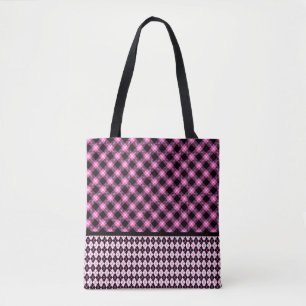 Buffalo Pset & Argyle in Fuchsia & Black Tote Bag