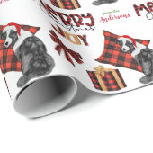 Buffalo Pset Australian Shepherd Kerstmis Cadeaupapier (Rol Hoek)