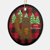 Buffalo Pset Baby Eerste kerstversiering Keramisch Ornament (Links)