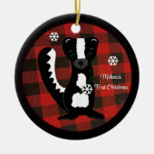 Buffalo Pset Baby Eerste kerstversiering Keramisch Ornament (Voorkant)