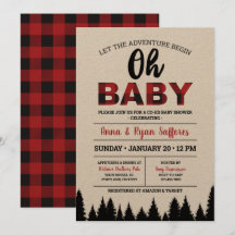 Buffalo Pset Baby shower Invitation - Oh Baby