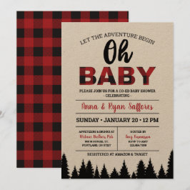 Buffalo Pset Baby shower Invitation - Oh Baby Kaart
