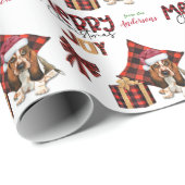 Buffalo Pset Basset Hound Puppy Kerstmis Cadeaupapier (Rol Hoek)