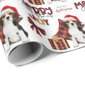 Buffalo Pset Beagle Puppy Kerstmis Cadeaupapier (Rol Hoek)