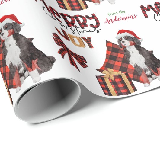 Buffalo Pset Bernese Mountain Dog Kerstmis Cadeaupapier (Rol Hoek)