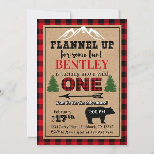 Buffalo Pset Birthday Uitnodiging (Voorkant)