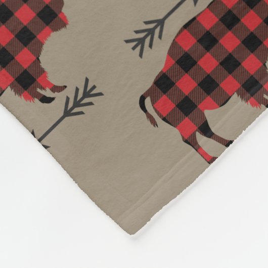 Buffalo Pset Bison op Tan Pattern Fleece Deken (Hoek)