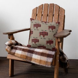 Buffalo Pset Bison op Tan Reversible Kussen