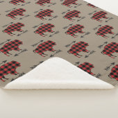 Buffalo Pset Bison op Tan Sherpa Deken (3/4)