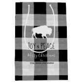 Buffalo Pset Black en White Joy & Peace ID603 Medium Cadeauzakje (Voorkant)