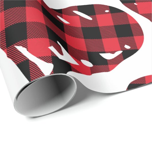 Buffalo Pset Black Red Hand Drawn Hearts Cadeaupapier (Rol Hoek)