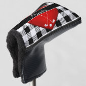 Buffalo Pset Black white golfclubs red hart Go Golfheadcover (3/4 voorkant)