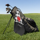 Buffalo Pset Black white golfclubs rood hart Golfhanddoek (Groen)