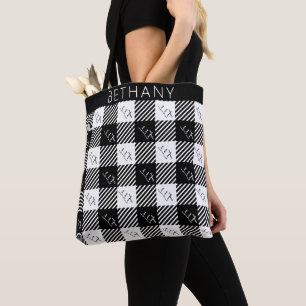 Buffalo Pset Black White Live Love Laugh gecontrol Tote Bag