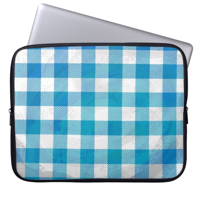 Buffalo Pset Blue en White Laptop Sleeve (Voorkant)