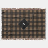 Buffalo Pset Brown Monogram Deken (Voorkant)