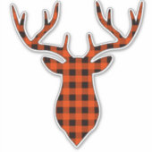 Buffalo Pset Buck Deer Antlers Auto Sticker (Voorkant)