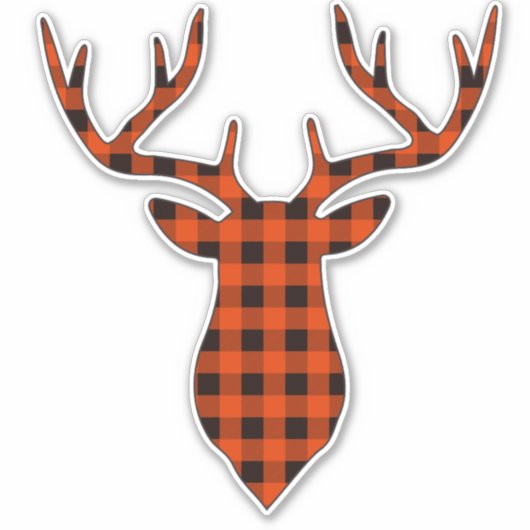 Buffalo Pset Buck Deer Antlers Auto Sticker (Voorkant)