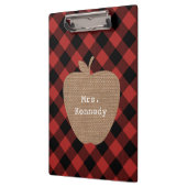 Buffalo Pset Burlap Aangepaste leerkracht Apple Klembord (Links)