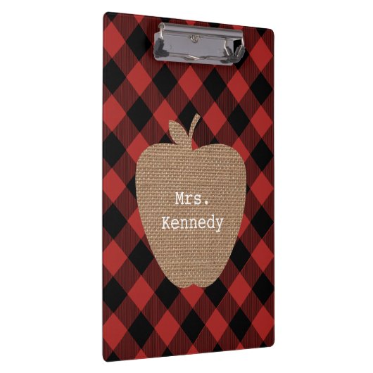 Buffalo Pset Burlap Aangepaste leerkracht Apple Klembord (Rechts)