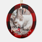 Buffalo Pset Cat First-kerstfoto Keramisch Ornament (Links)
