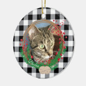 Buffalo Pset Cat Foto Ornament met adem (Links)