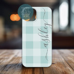 Buffalo Pset Check Calligrafie KAN kleur bewerken Case-Mate iPhone 14 Hoesje<br><div class="desc">Een modern,  boerenontwerp met handgeschreven letterletters en een gingham-patroon. Voeg jouw naam toe of schrap de tekst voor een trendy,  populaire blik.</div>
