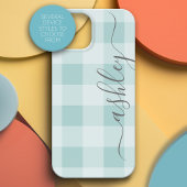 Buffalo Pset Check Calligrafie KAN kleur bewerken Case-Mate iPhone Case