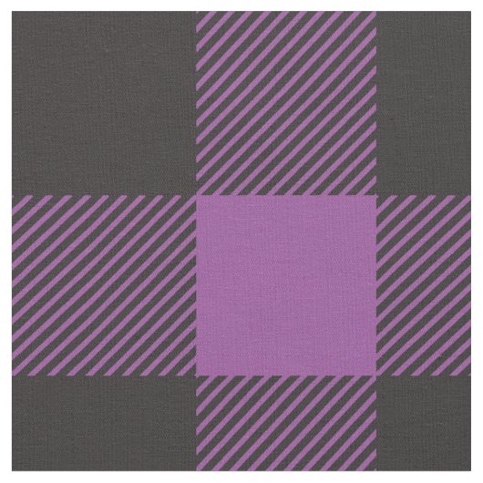 Buffalo Pset Check Pattern Black Paars Stof (Close Up)