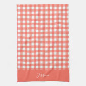  Buffalo Pset Coral Red Farmhouse Naam Theedoek (Verticaal)