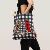 Buffalo Pset Country Style met kerstbomen Tote Bag (Dichtbij)
