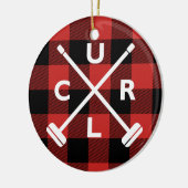 Buffalo Pset Curling-kerstversiering Keramisch Ornament (Links)