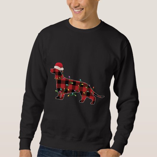 Buffalo Pset Dachshund Funny Dog Lover Merry Chri Trui (Voorkant)
