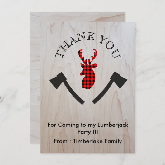 Buffalo Pset Deer Head Bedankkaart (Voorkant / Achterkant)