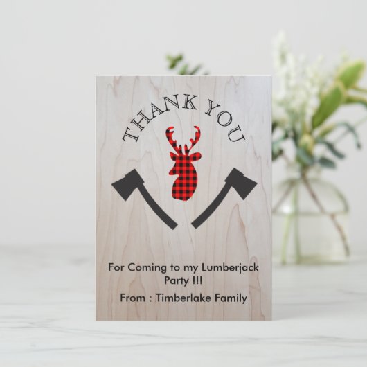 Buffalo Pset Deer Head Bedankkaart (Staand voorkant)