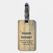 Buffalo Pset Deer Head op Faux Wood Bagagelabel (Achterkant verticaal)